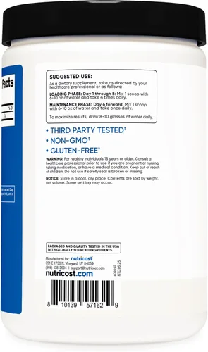 Miniatura 4 de Monohidrato de creatina Nutricost, 100 porciones, 0,18 oz por porción, monohidrato de creatina pura, Paquete de 1, 1