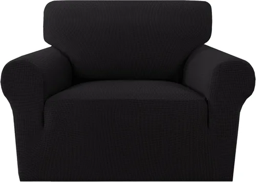 Miniatura 20 de MeilleMaison Funda elástica para silla reclinable, funda para sofá de 1 pieza con parte inferior elástica, lavable, protector de muebles Negro