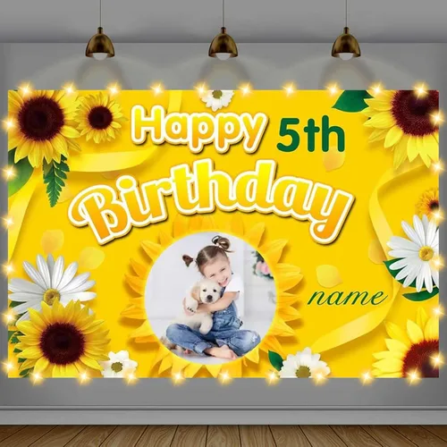 Miniatura 22 de Cartel de feliz cumpleaños beige personalizado para telón de fondo grande de feliz cumpleaños, globo aerostático, fiesta, interior y exterior