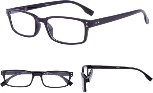 Miniatura 5 de GUD 4 pares de anteojos de lectura de estilo clásico, cómodos anteojos para lectura para mujeres y hombres (2 negros + 2 DEMI, 0.50)