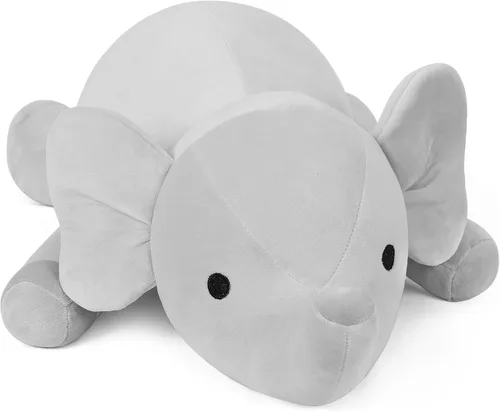 Miniatura 10 de WeBingo Animales de peluche de elefante con peso de 24 pulgadas, 4.2 libras, felpa azul con peso para niños, adultos, niños y niñas, lindo juguete