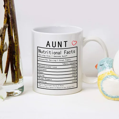 Miniatura 5 de Auntie Nutrition Facts - Taza de café de 11 onzas, caja de regalo para tía, tía de sobrino, sobrina, día de la madre, regalos de cumpleaños