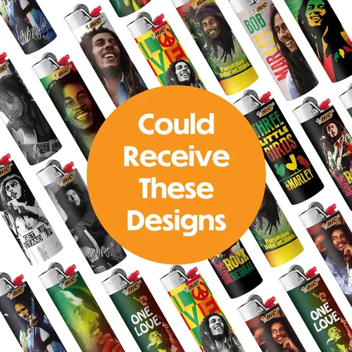 Miniatura 2 de BIC Maxi encendedor de bolsillo, edición especial, colección Bob Marley, varios diseños únicos de encendedores, paquete de 8 encendedores