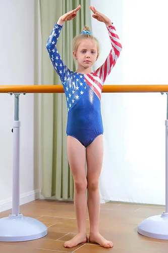 Miniatura 2 de TFJH E - Leotardo de gimnasia de una sola pieza con brillos, body atlético para niñas de 3 a 15 años