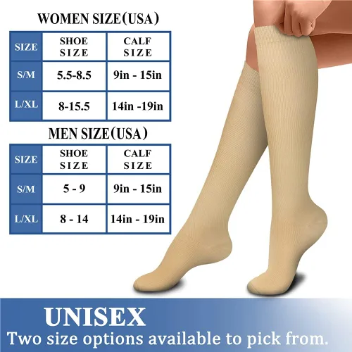 Miniatura 7 de CHARMKING Calcetines de compresión para mujeres y hombres con circulación (3 pares) de 15-20 mmHg es el mejor apoyo para correr atlético, ciclismo
