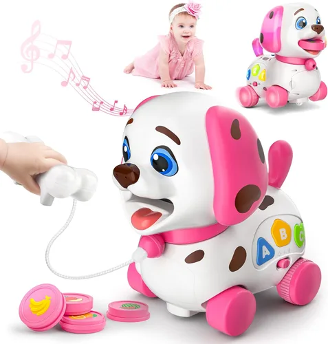 Juguetes musicales para regalos de niña de 1 año, juguetes bilingües para bebés de 6 a 12 a 18 meses, regalos de primer cumpleaños para niñas, Rosa
