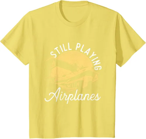 Miniatura 45 de Still Playing With Airplanes - Camiseta de control remoto RC Avión Piloto, Negro