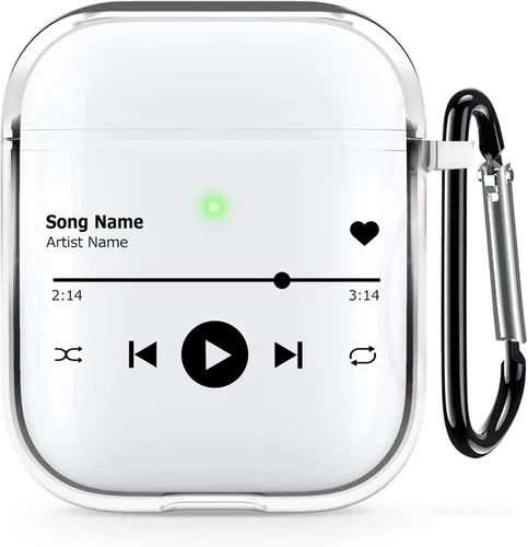 Miniatura 16 de Funda transparente para AirPods de 2ª generación de 1ª generación, diseño de gatito kawaii para mujeres, hombres y niños, funda de carga de TPU