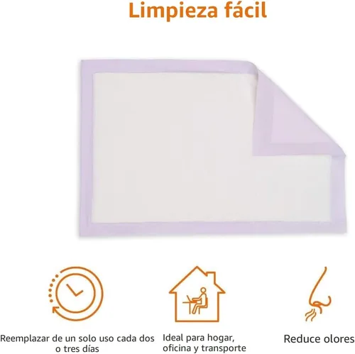 Miniatura 3 de Amazon Basics Almohadillas de Entrenamiento para Gatos, 20 unidades, ajuste universal para caja de arena, control de olores con aroma fresco, morado