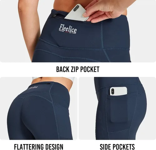 Miniatura 2 de FitsT4 - Pantalones de equitación con forro polar para mujer, pantalones ecuestres de silicona, con bolsillo celular