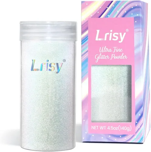 Miniatura 21 de Lrisy - Polvo holográfico de purpurina extrafina con tapa agitadora, lentejuelas con purpurina para resina epoxi, slime, vasos, uñas y artes