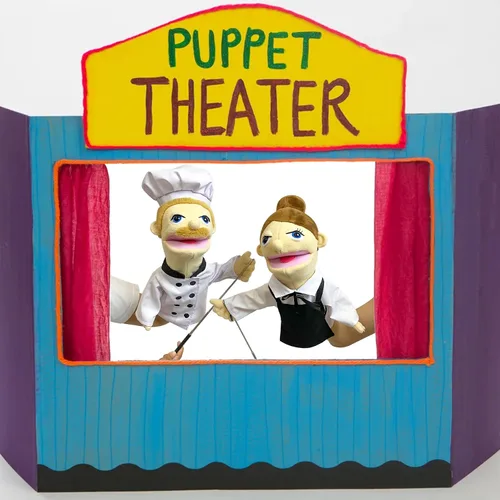 Miniatura 6 de Marionetas de 40,6 cm de títere entriloquista, marionetas de mano para niños, marionetas de chef de peluche para adultos con boca extraíble