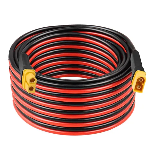 Miniatura 12 de Cable de extensión XT60 de 10 AWG de 1 pie, 2 unidades, 2, 3, 5, 10, 10, 15, 20, 25, 30, 35, 40, 50, 75, 100 pies, conector hembra a macho XT60