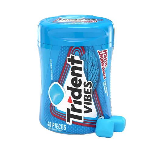 Miniatura 33 de Trident Vibes SOUR PATCH KIDS - Goma de mascar sin azúcar de frambuesa azul, 4 botellas de 40 piezas (160 piezas en total)