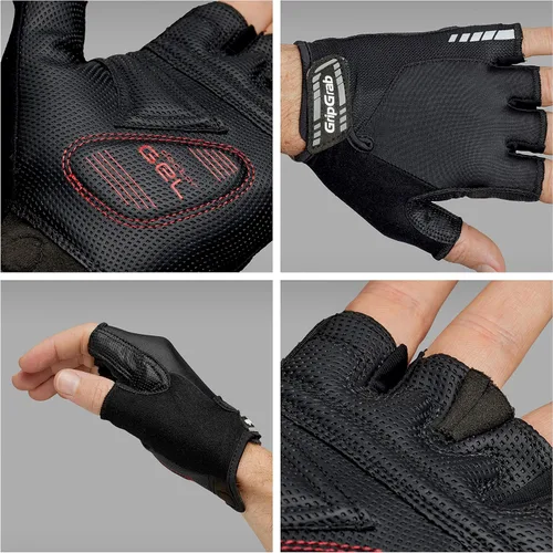 Miniatura 3 de GripGrab ProGel - Guantes de ciclismo acolchados para hombre, guantes de ciclismo sin dedos, guantes de ciclismo para hombres