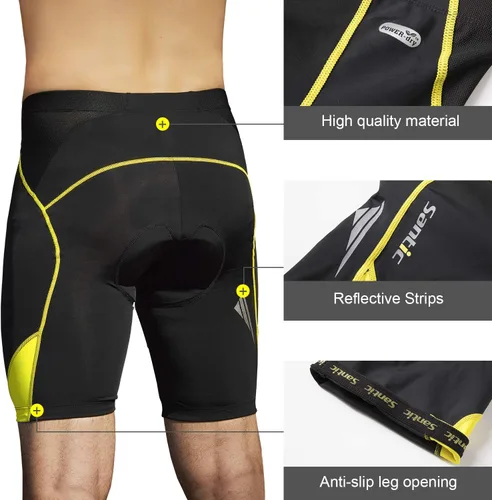 Miniatura 4 de Santic Pantalones cortos de ciclismo acolchados para hombre, pantalones de ciclismo para ciclismo, ropa de ciclismo