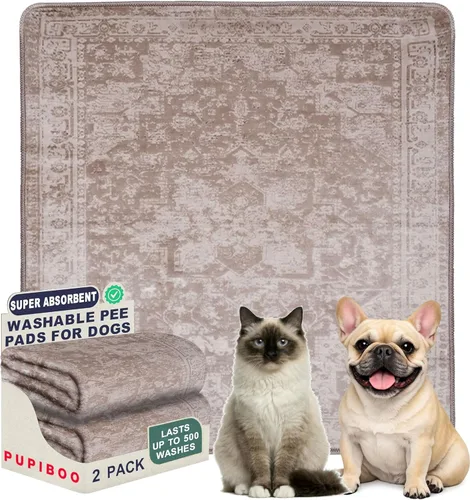 Miniatura 36 de PUPIBOO Almohadillas lavables para orina para perros y gatos - Almohadillas de entrenamiento para cachorros reutilizables súper absorbentes - 100%