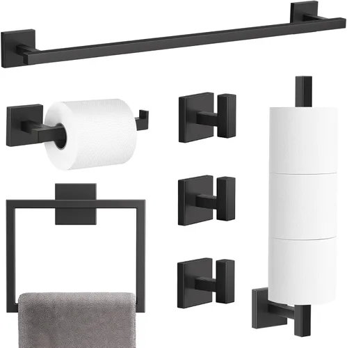 Miniatura 17 de TQKAG Juego de 5 piezas de accesorios de baño de níquel cepillado clásico montado en la pared de acero inoxidable SUS304 juego de accesorios de baño