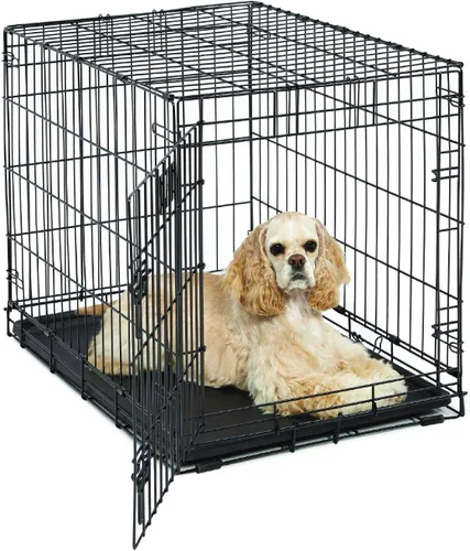 Miniatura 12 de MidWest Homes for Pets Jaula para perros de etapas intermedias de vida con puerta única de 36 pulgadas plegable, seguridad mejorada, incluye bandeja