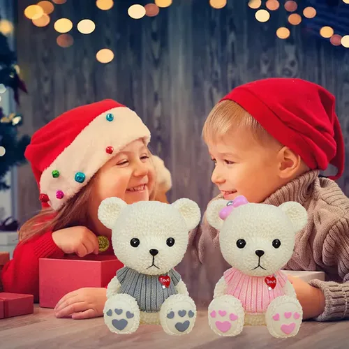 Miniatura 9 de Alcancía de oso de peluche de dibujos animados de resina, lindo oso monedero, caja de monedas, caja de ahorro de monedas para regalo de niños