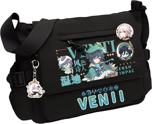 Miniatura 16 de Game Handbag Crossbody Bag, Cute Single Shoulder Bag, Adult 3D Print Anime Backpack Black-2