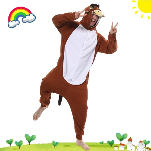 Miniatura 7 de dressfan - Pijama para disfraz de burro, unisex, color marrón