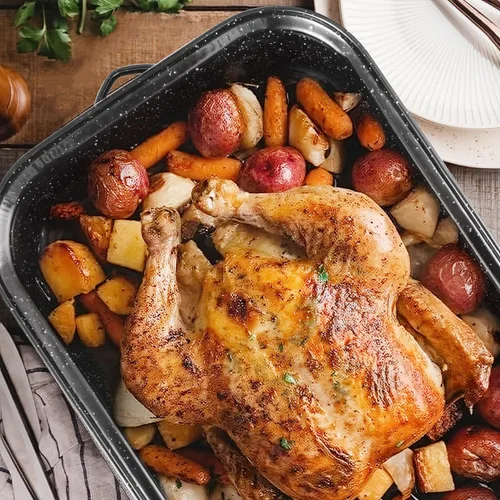 Miniatura 6 de JY COOKMENT Bandeja para Asar con Tapa y Rejilla, Rectangular de 21", Olla Asadora para Pavo de 25 lb, Bandeja Grande para Horno, Rejilla en V