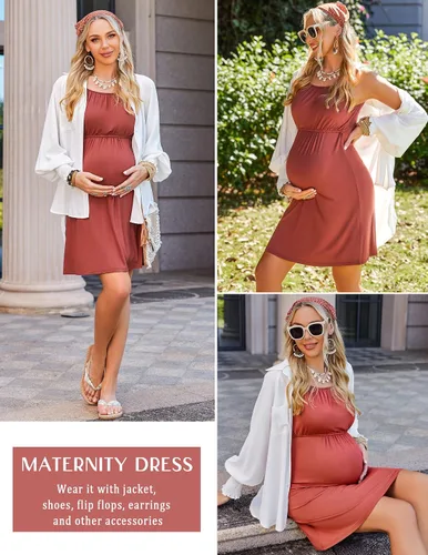 Miniatura 2 de Ekouaer Women's Nursing Nightgown Maternity Dress Breastfeeding Gown Full Slips Sleepwear
