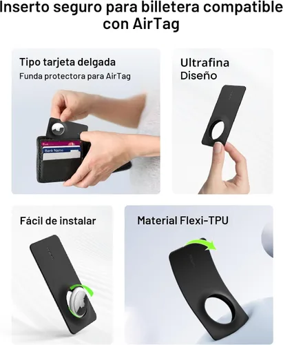 Miniatura 2 de Inserto de billetera seguro Belkin Apple AirTag - Soporte de billetera delgada - Inserto ultra delgado y flexible de tamaño tarjeta de crédito