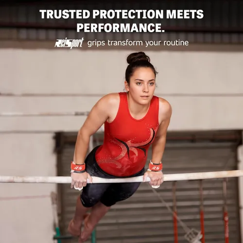 Miniatura 7 de Reisport Protec - Empuñaduras de gimnasia desiguales para mujer, agarres de cuero de triple resistencia para barras de gimnasia, equipo de gimnasia