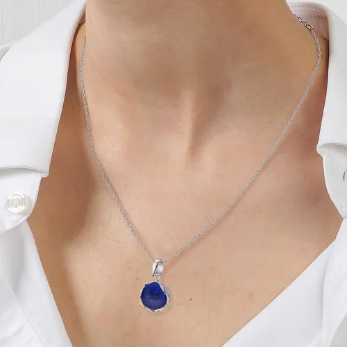Miniatura 34 de 925 Sterling Silver Gemstone Necklace Women - Gemstone Pendant Necklace Silver- Birthstone Necklace - Silver Jewelry for Women- Minimalist Jewelry