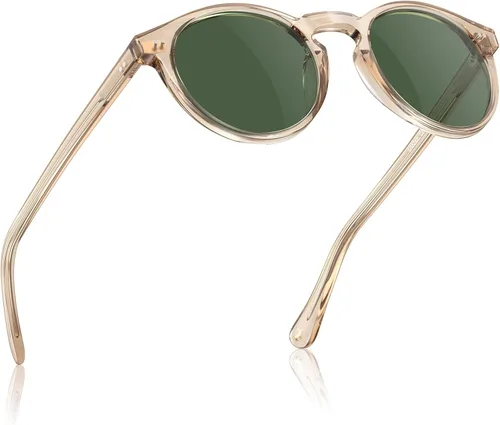 CARFIA Gafas de sol redondas de acetato para hombre, polarizadas, protección UV, gafas de sol clásicas retro CA5289L