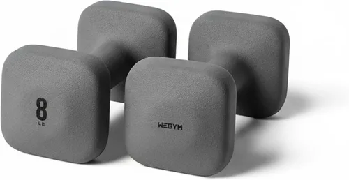 Miniatura 22 de WeGym SafeGrip Square Dumbbells with Anti Slip Handles, Aesthetic Free Weights for Home Workouts, Stable Design Prevents Rolling during Floor
