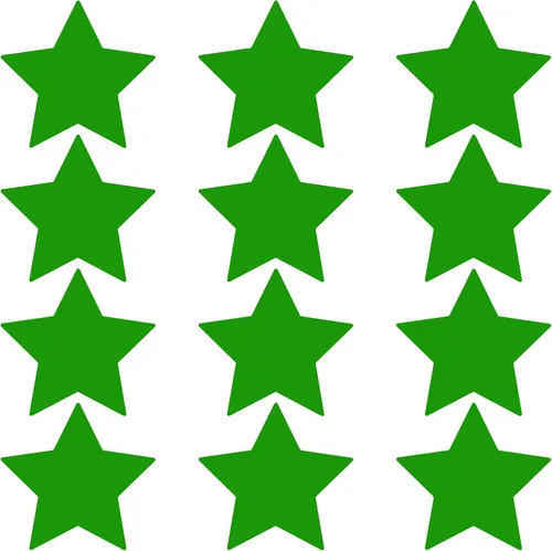 Miniatura 58 de LiteMark Durable Stars, calcomanía roja brillante de 5.5 pulgadas, uso en hormigón liso, azulejos, vidrio, paquete de 8 estrellas Rojo