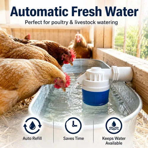 Miniatura 6 de Válvula de flotador de agua automática roscada NPT de 1 pulgada, válvula de control automático de nivel de agua de PVC resistente para canal de agua