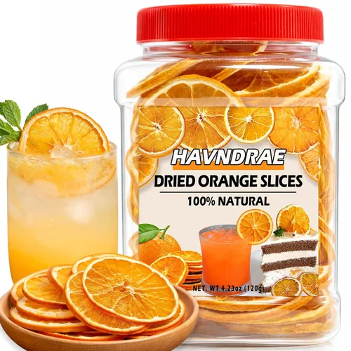 Rebanadas de naranja seca de 4.23 onzas, rebanadas de naranja deshidratadas para decoración de cóctel y mixología, cítricos secos naturales sin