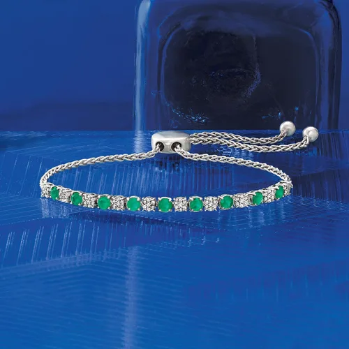Miniatura 4 de Ross-Simons Pulsera bolo de diamantes de 1,20 quilates en plata de ley, Piedra preciosa, multi