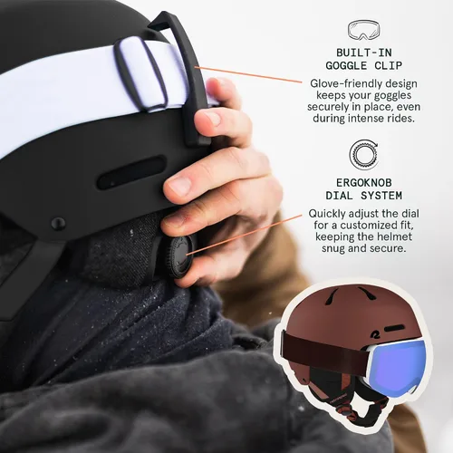 Miniatura 4 de Retrospec Comstock - Casco de esquí y snowboard para adultos y jóvenes - Casco de nieve ajustable con carcasa protectora y ventilaciones