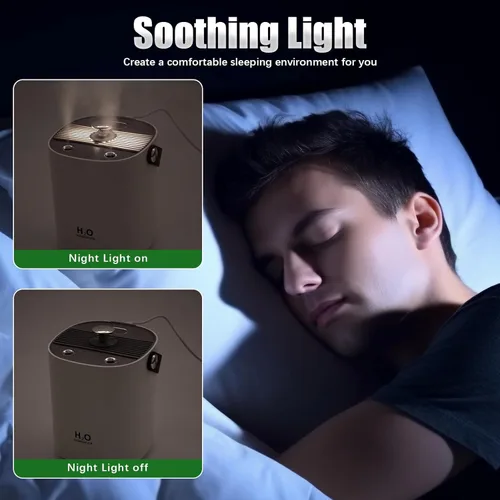 Miniatura 3 de Humidificador para dormitorio, humidificador portátil de niebla fría de 1.2 L, humidificador de escritorio USB, con luz nocturna cálida y diseño