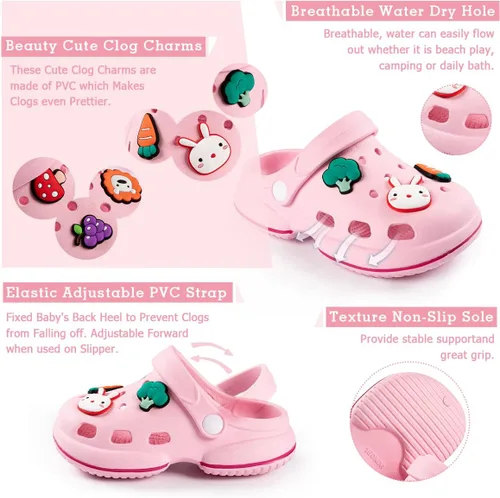 Miniatura 2 de Casazoe Zuecos de jardín para niños y niñas, sandalias de agua sin cordones, ligeras, para exteriores, verano, playa, piscina