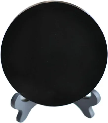 Miniatura 6 de Espejo de obsidiana negra, redondo, suave, natural, pulido, diámetro de 3 pulgadas