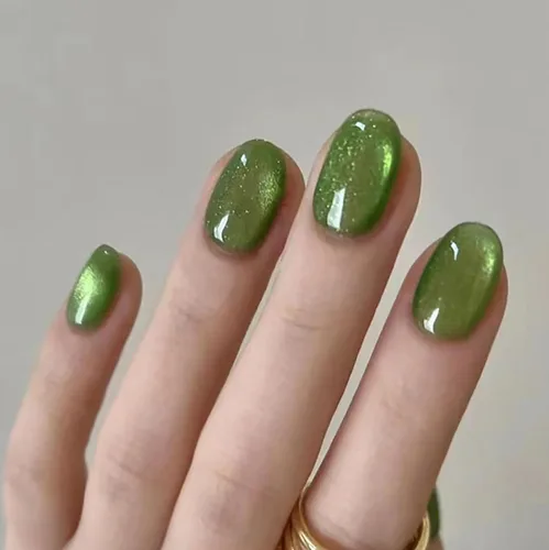 Miniatura 18 de Uñas postizas cortas a presión, uñas postizas de otoño con punta francesa, color marrón, cobertura completa, con diseños de remolinos marrones, uñas