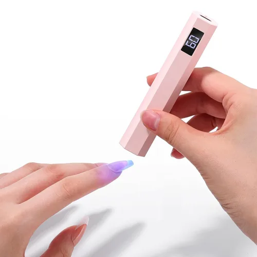 Miniatura 12 de SAVILAND Essentials Lámpara de uñas LED manos libres: luz UV rosa de secado rápido con soporte plegable LCD visible Temporizador de 20/60s lámpara
