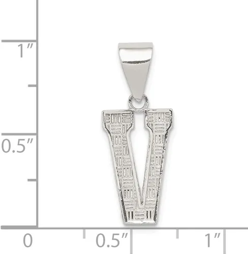Miniatura 3 de Colgante de plata de ley 925 maciza con letra inicial en V 0984 in