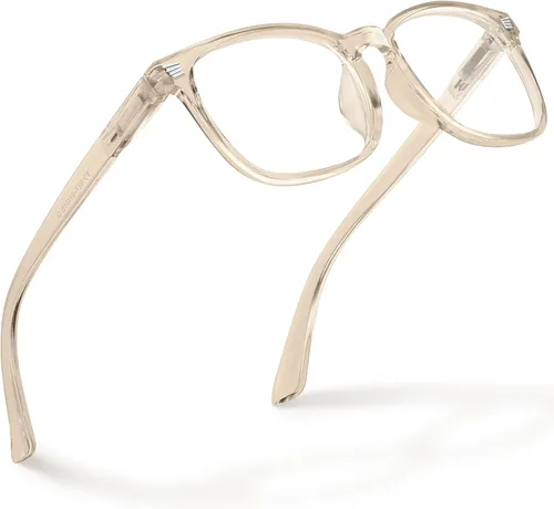 Miniatura 16 de CCVOO Lentes de lectura con estampado elegante, filtro de luz azul y protección UV, marcos cuadrados, lectores para mujer Leopardo
