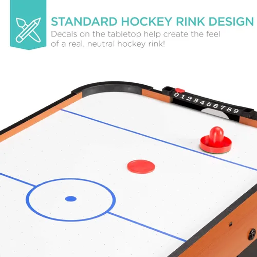 Miniatura 6 de Best Choice Products Mesa portátil de hockey de aire de mesa para sala de juegos con motor de 100 V, ventilador eléctrico, 2 huelgas, 2 discos