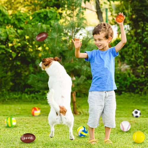 Miniatura 6 de HyDren 72 pelotas deportivas para el estrés, mini pelota deportiva de espuma, incluye bolsa de almacenamiento, baloncesto, fútbol, fútbol, tenis