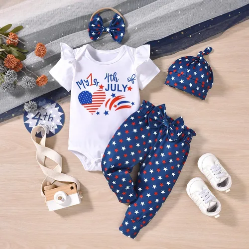 Miniatura 44 de fioukiay Conjunto de ropa de verano para bebés y niñas recién nacidas prematuros, mameluco, pantalones, diadema, conjunto de ropa para el verano
