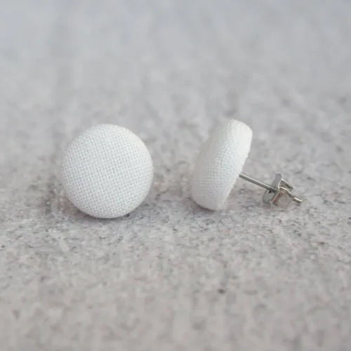 Miniatura 4 de Waffle Fabric Button Earrings