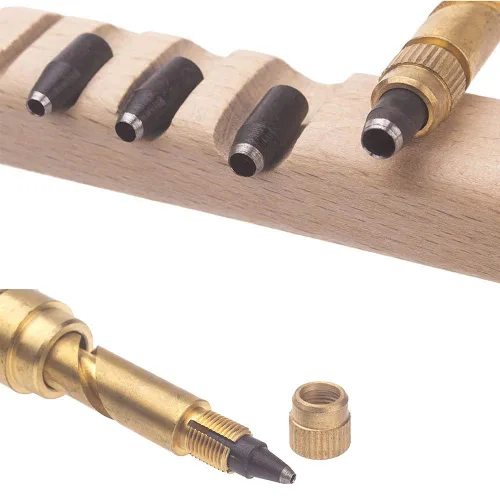 Miniatura 7 de Teng Lang Herramienta de encuadernación de cuero con agujero de tornillo ajustable, perforadora de papel, perforadores de manualidades, 6 puntas
